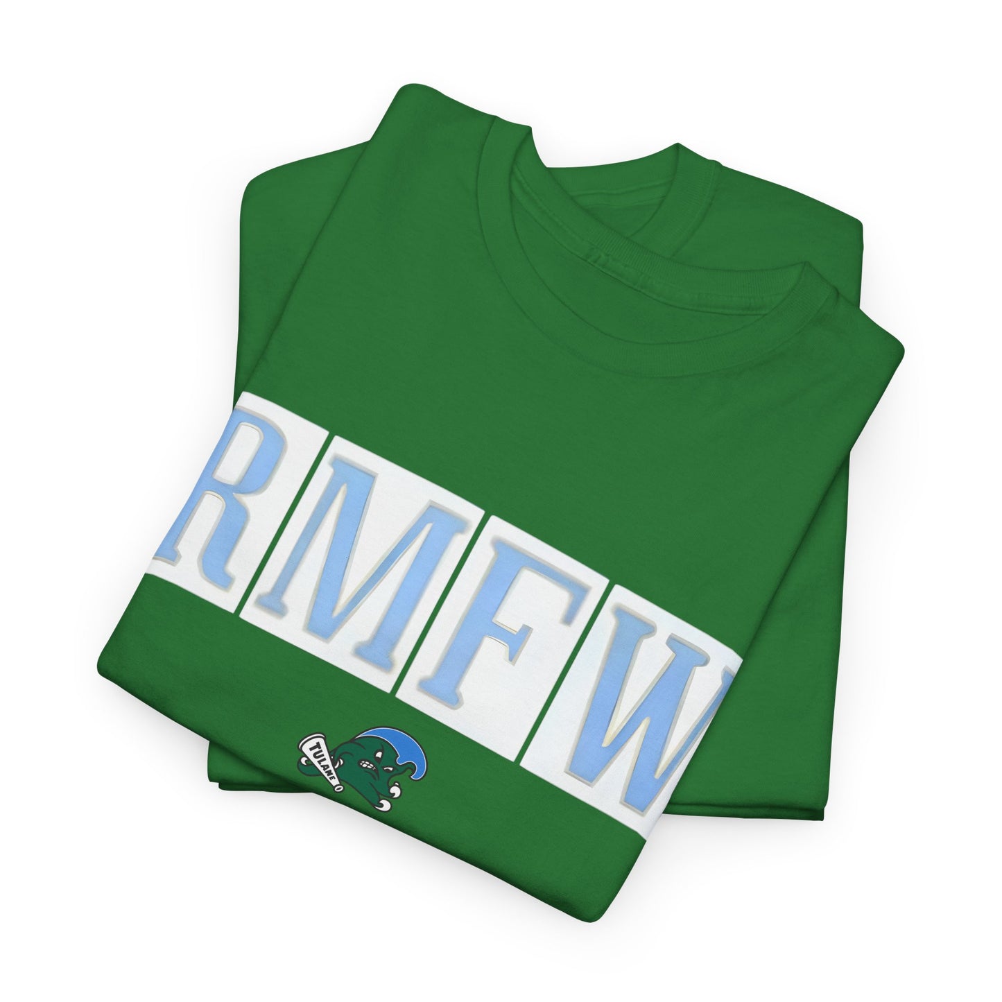 Unisex RMFW Graphic Tee — Collegiate Block Letters with Helmet Icon